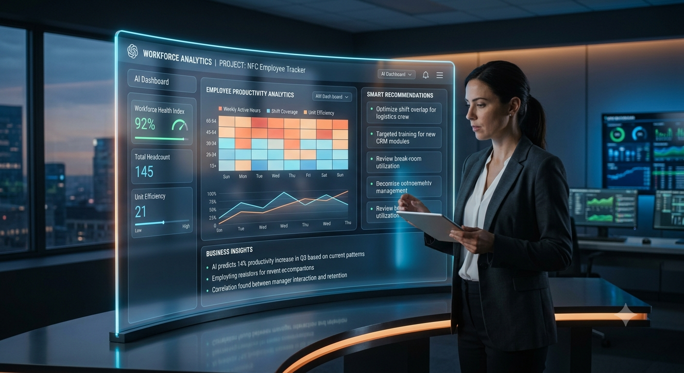 NFC Employee Tracker analitička nadzorna ploča